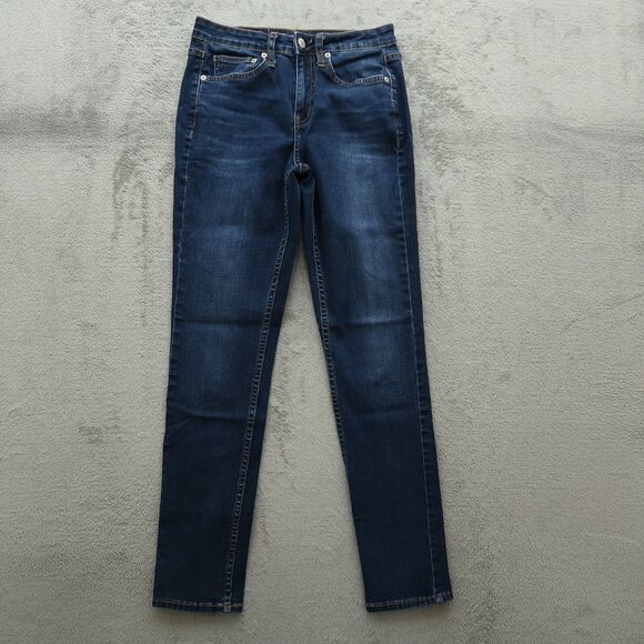 Calvin Klein Jeans Women's Size 2 Blue Mid-Rise Skinny Denim 30" Inseam Stretch - Picture 1 of 16
